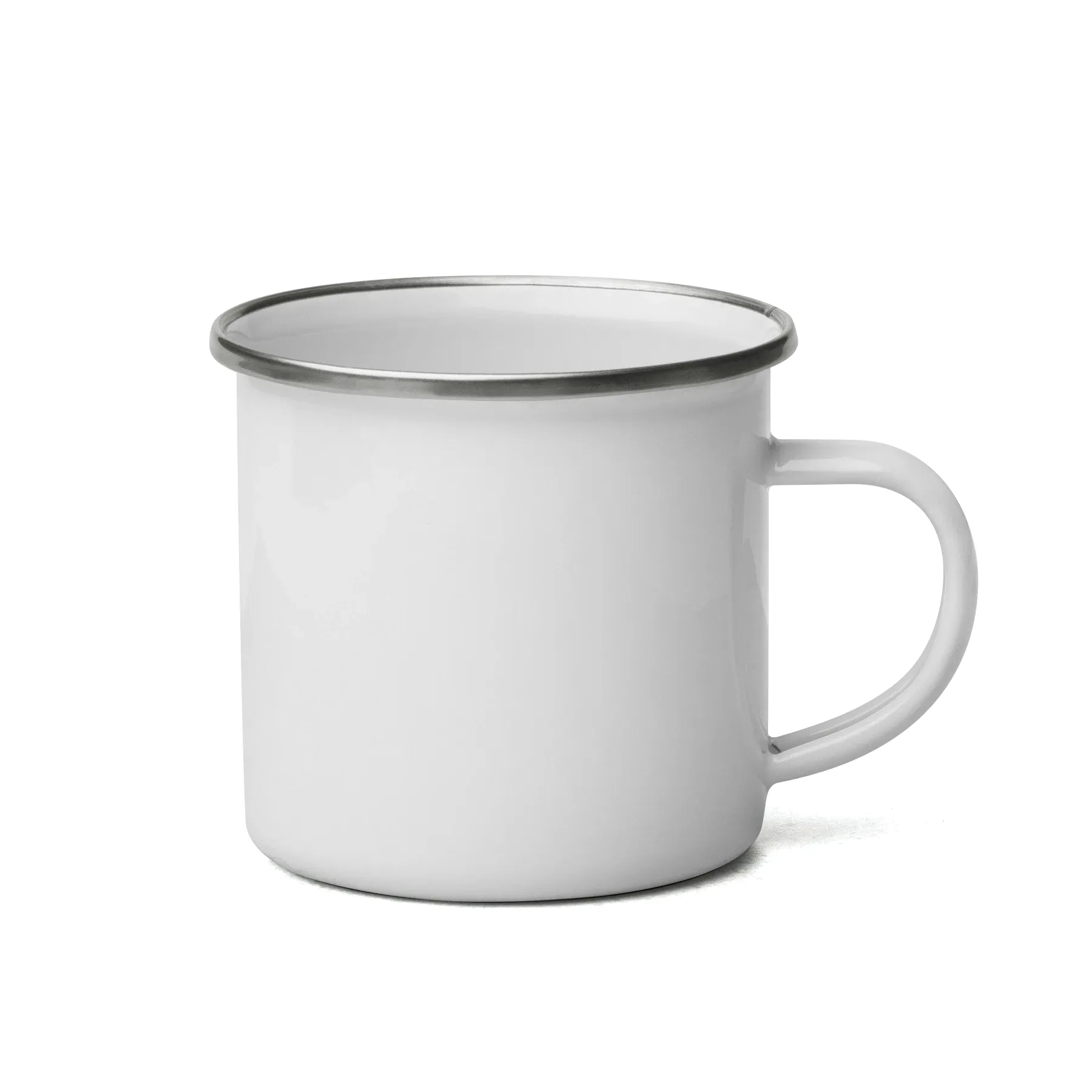 18 oz Camper Enamel Cup - Silver Rim