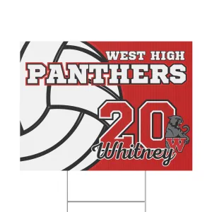 Custom Volleyball Yard Sign With H Stake, 18"x24" | 1 ct
