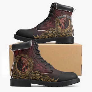 Death Note Light Yagami Dark Red Boots Anime Shoes