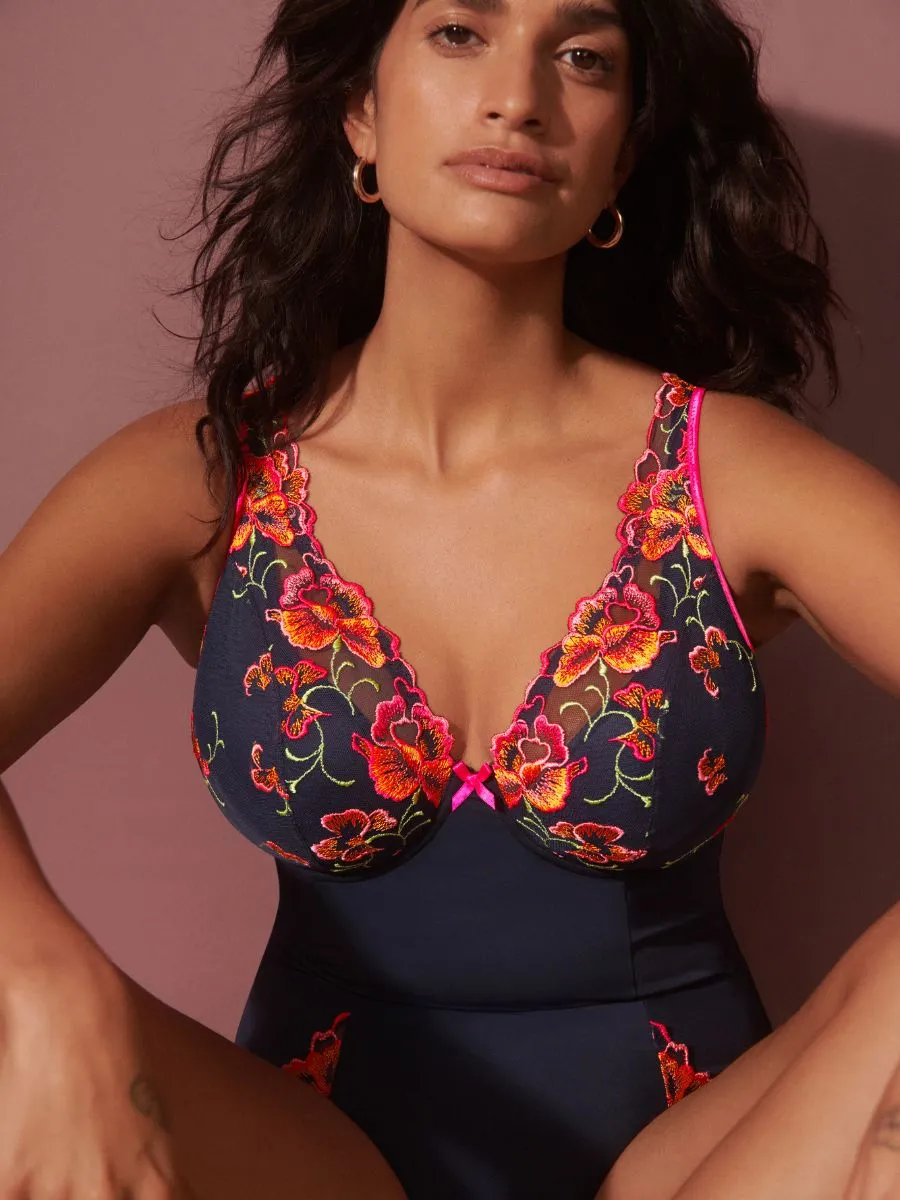 Devdaha Half Padded Plunge Body  - Velvet Blue