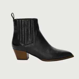 Jane Galland Black Leather Ankle Boots