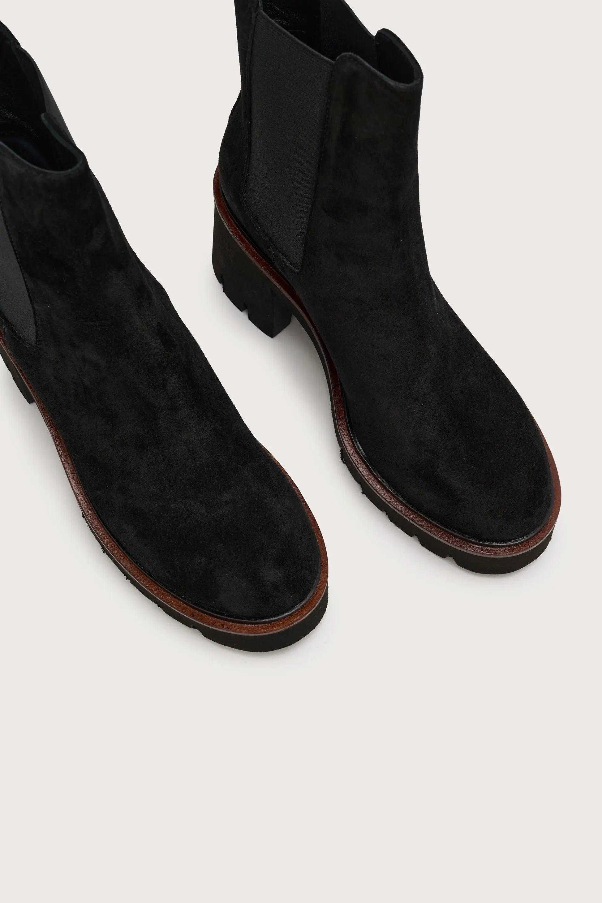 Jane Galland Black Suede Chelsea Boots