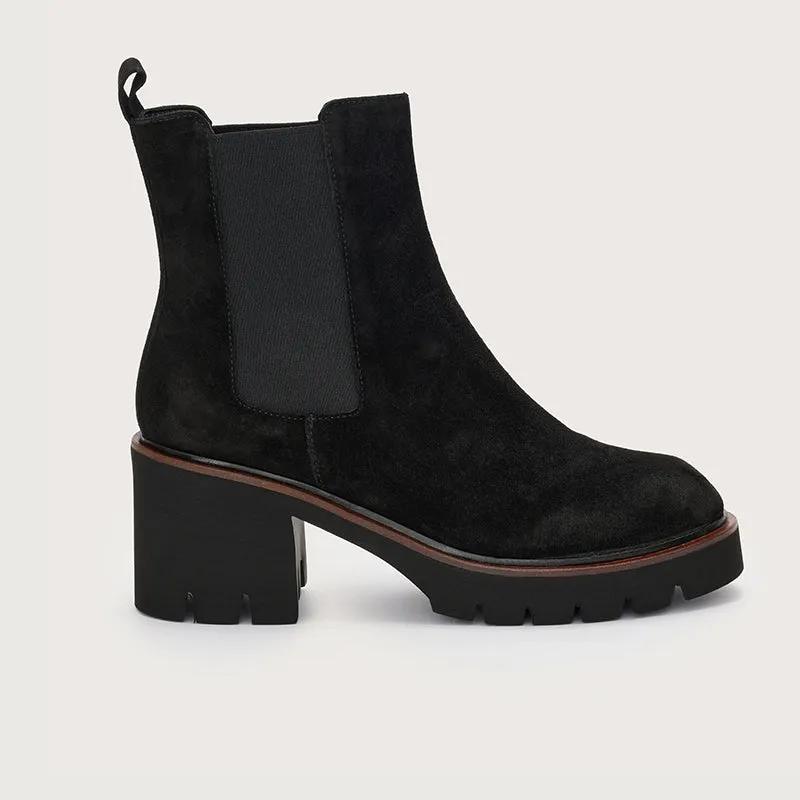 Jane Galland Black Suede Chelsea Boots