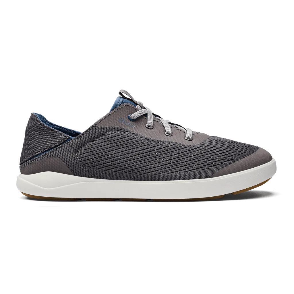 OluKai Men's Moku Pae Slip Ons- Pavement/Vintage Blue