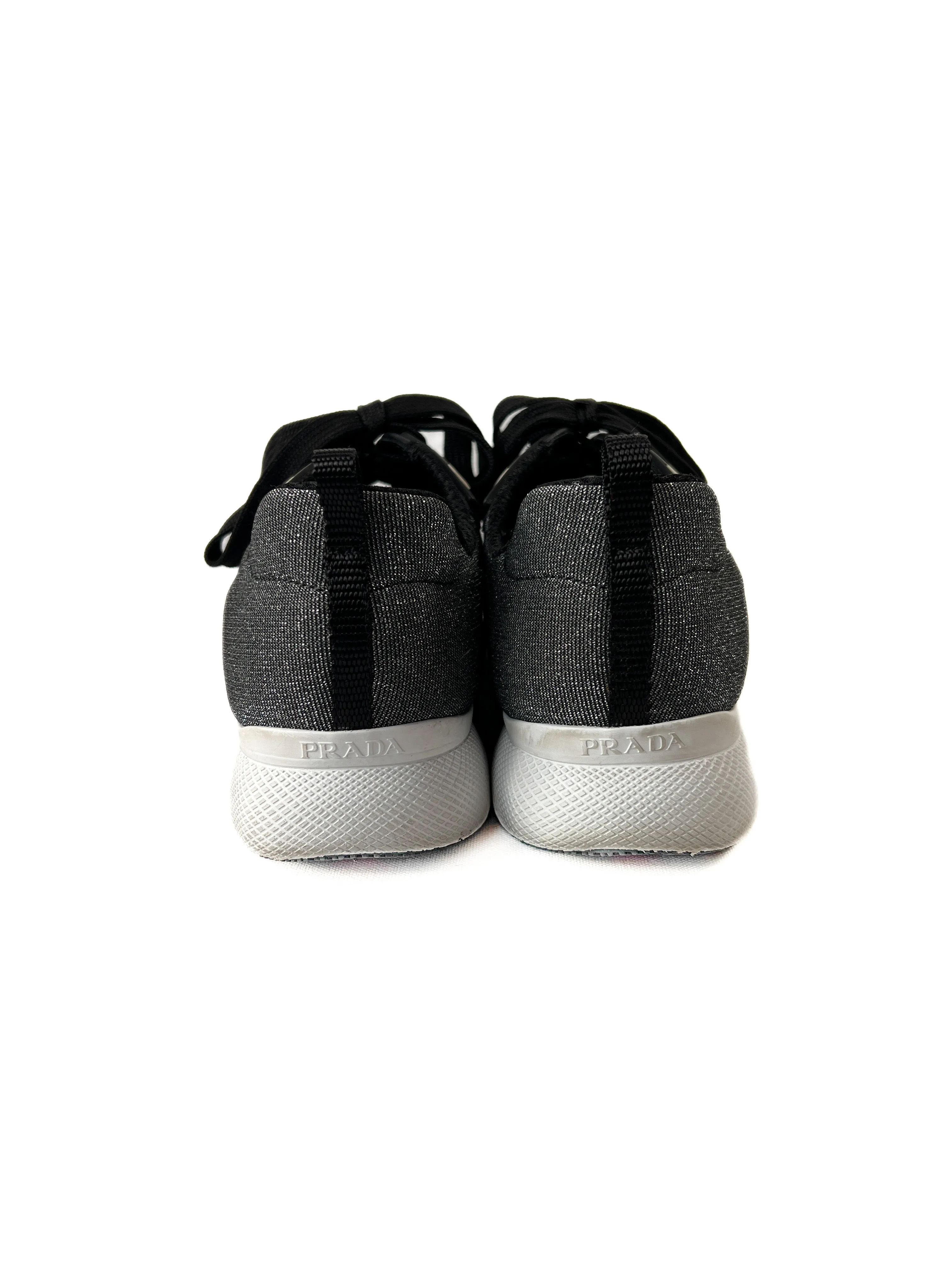 Prada silver and black sneakers size 38