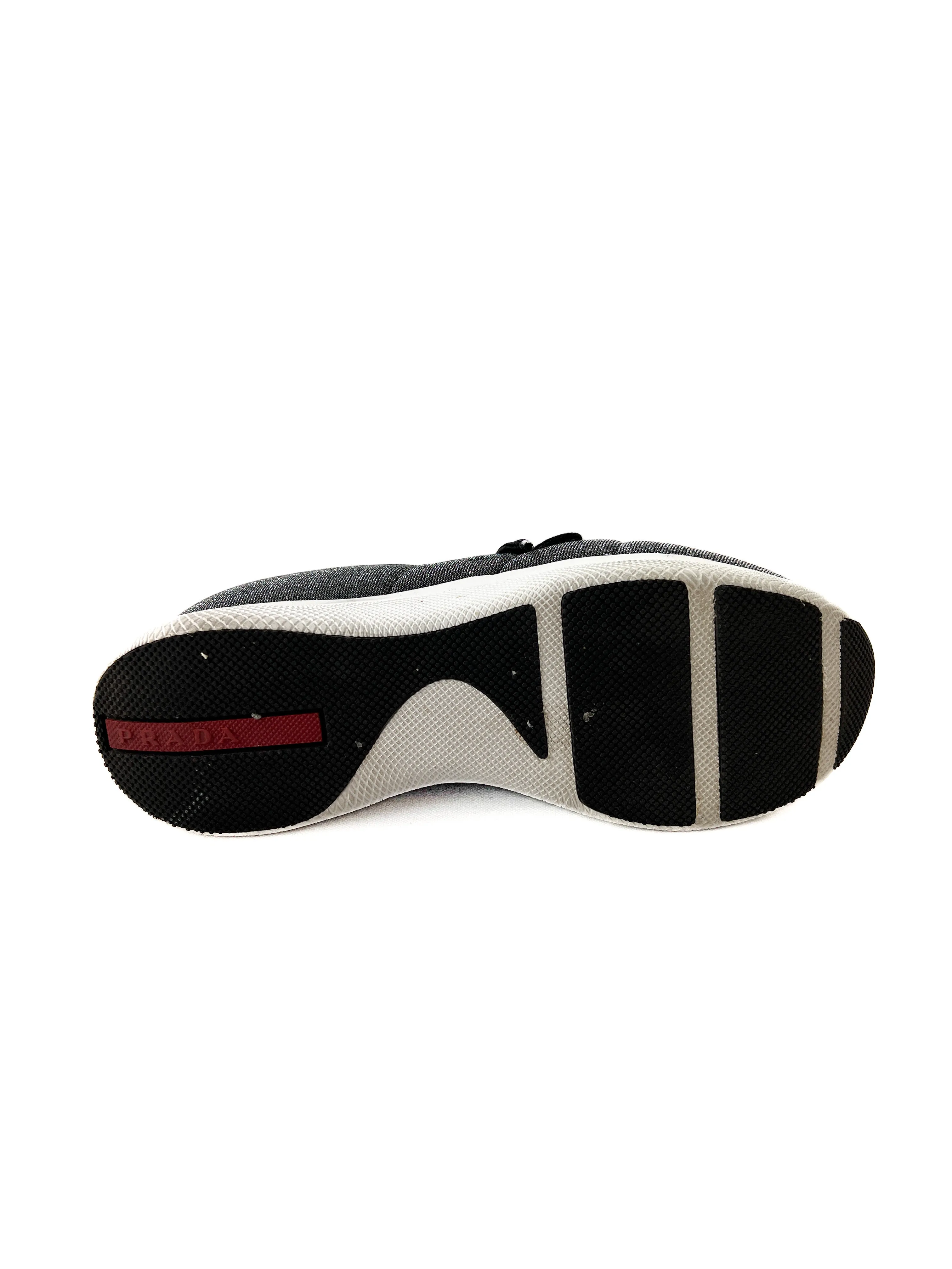 Prada silver and black sneakers size 38