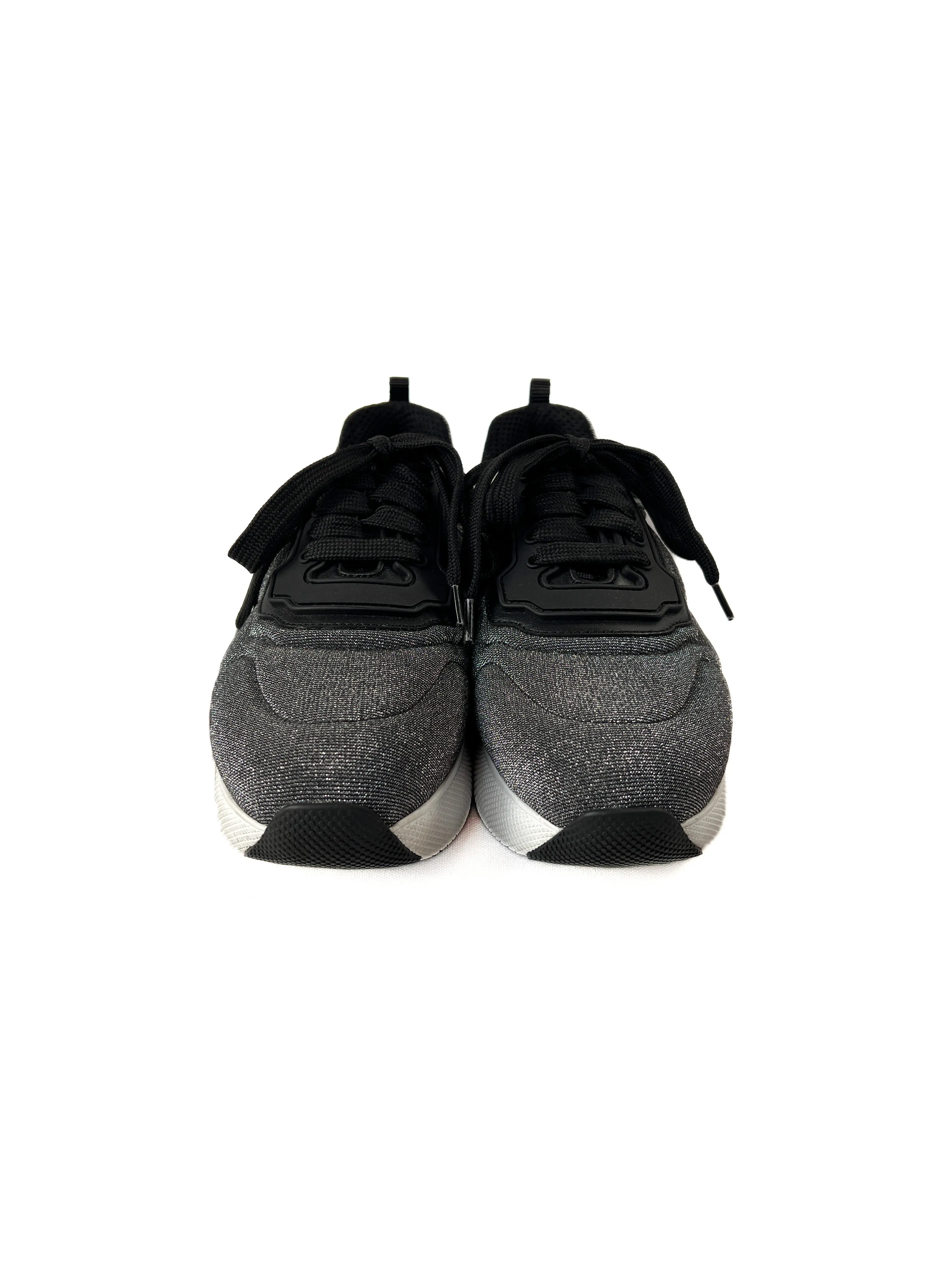 Prada silver and black sneakers size 38