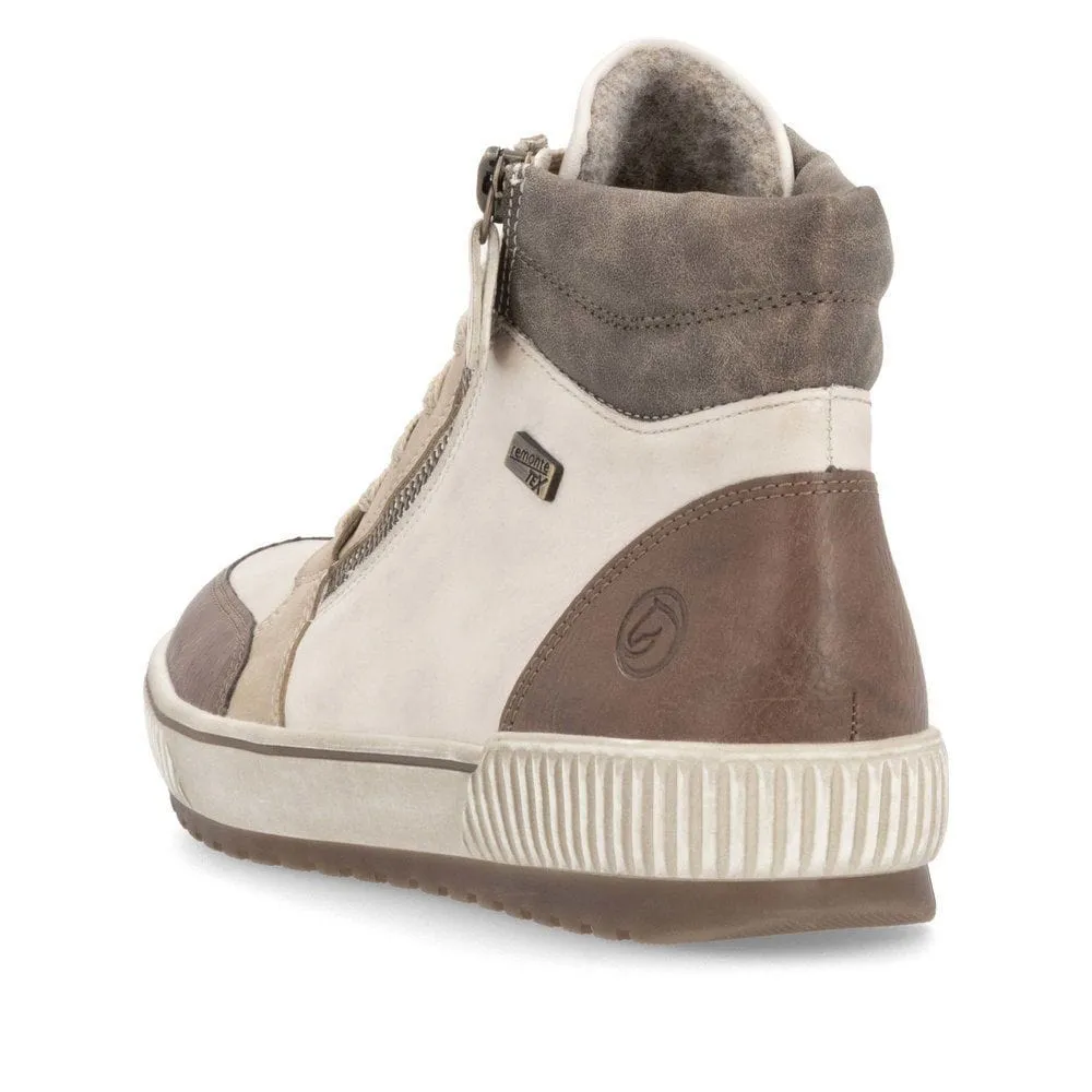 Remonte Women's Casual Ankle Boots- Beige Combi