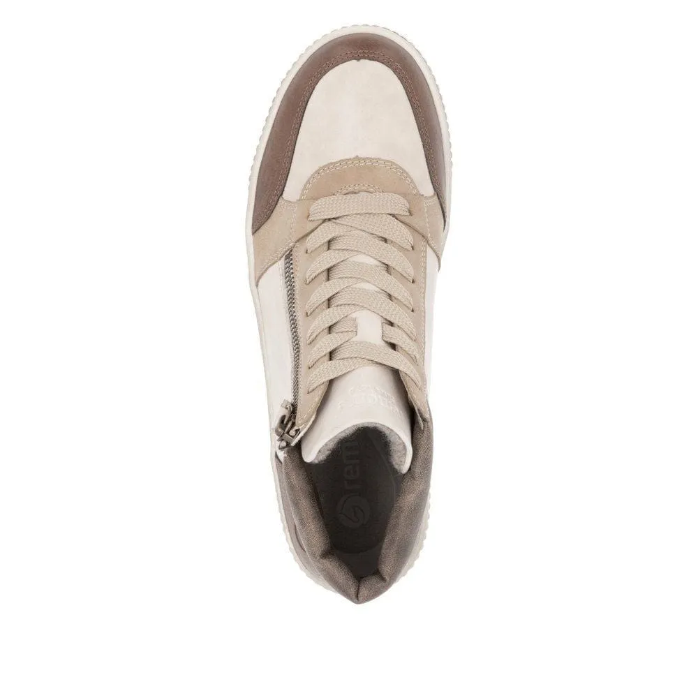 Remonte Women's Casual Ankle Boots- Beige Combi