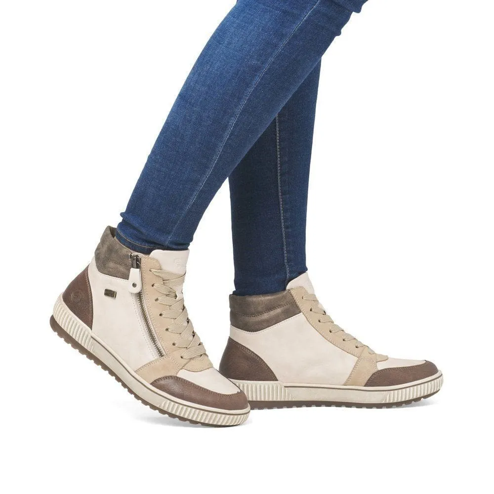 Remonte Women's Casual Ankle Boots- Beige Combi