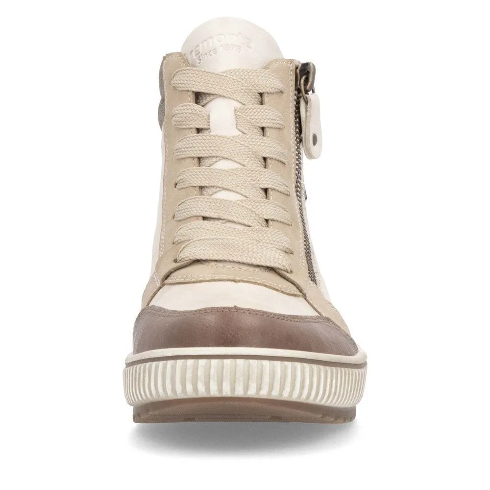Remonte Women's Casual Ankle Boots- Beige Combi