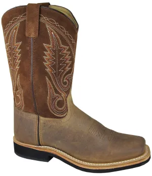 Smoky Mountain Boots Mens Boonville Brown Distress Leather Square Toe 11 EE