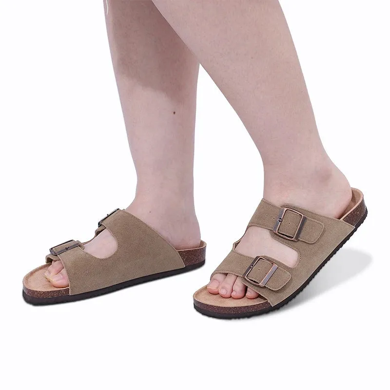 Suede slippers Clog Cork Insole with Arch Support