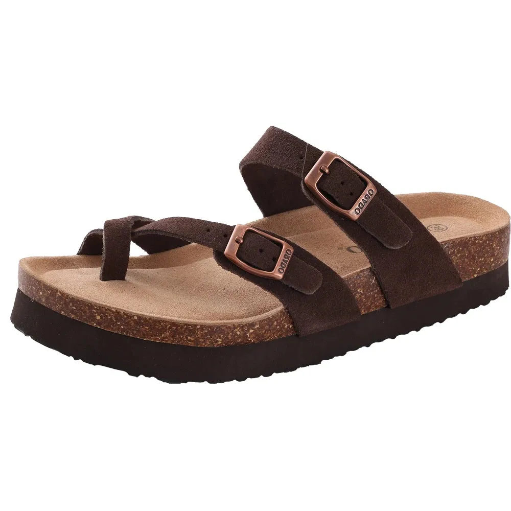 Suede slippers Clog Cork Insole with Arch Support