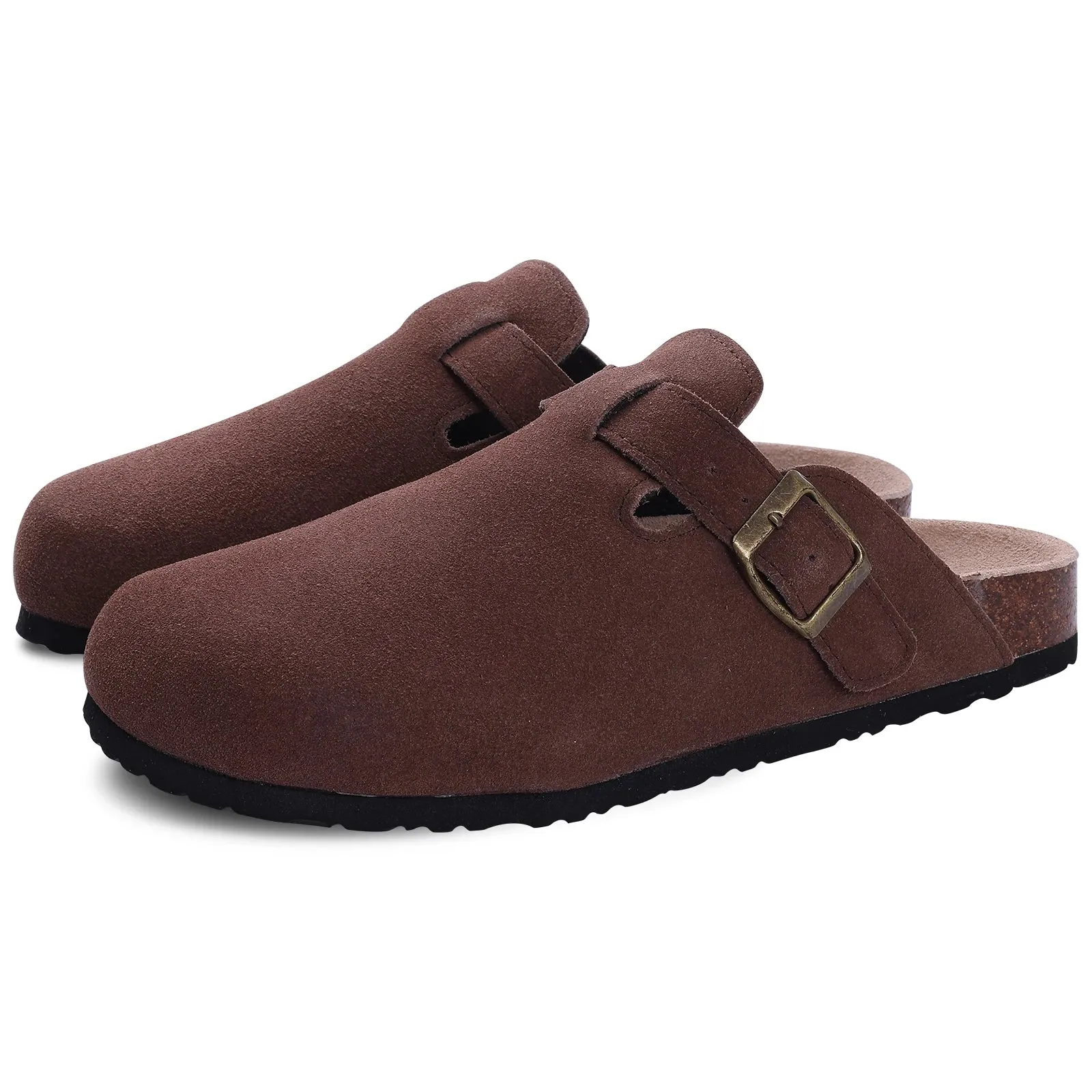 Suede slippers Clog Cork Insole with Arch Support
