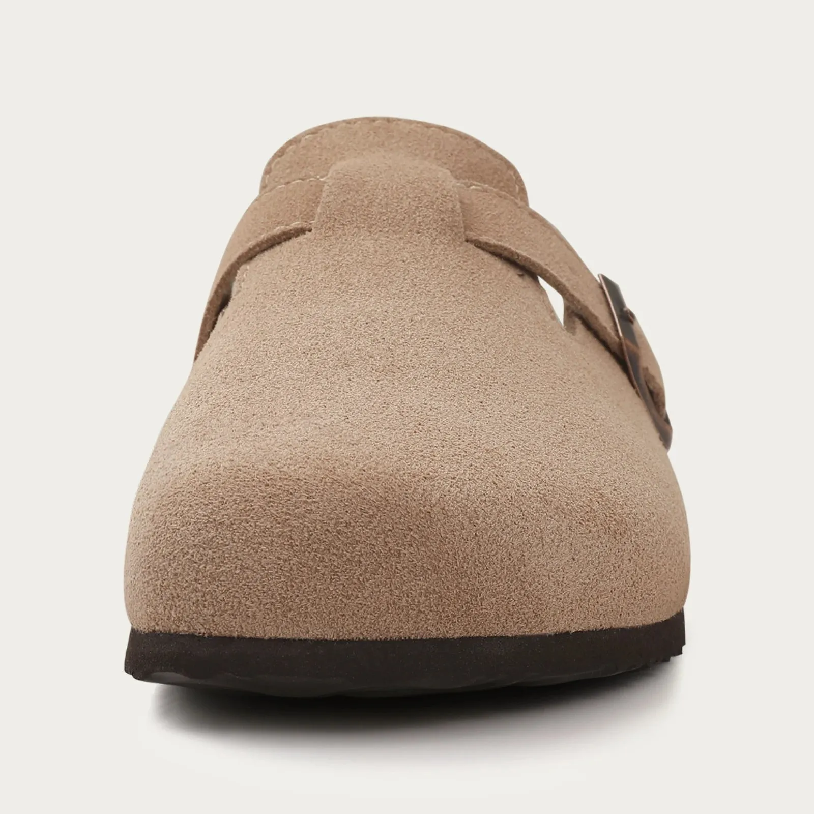 Suede slippers Clog Cork Insole with Arch Support