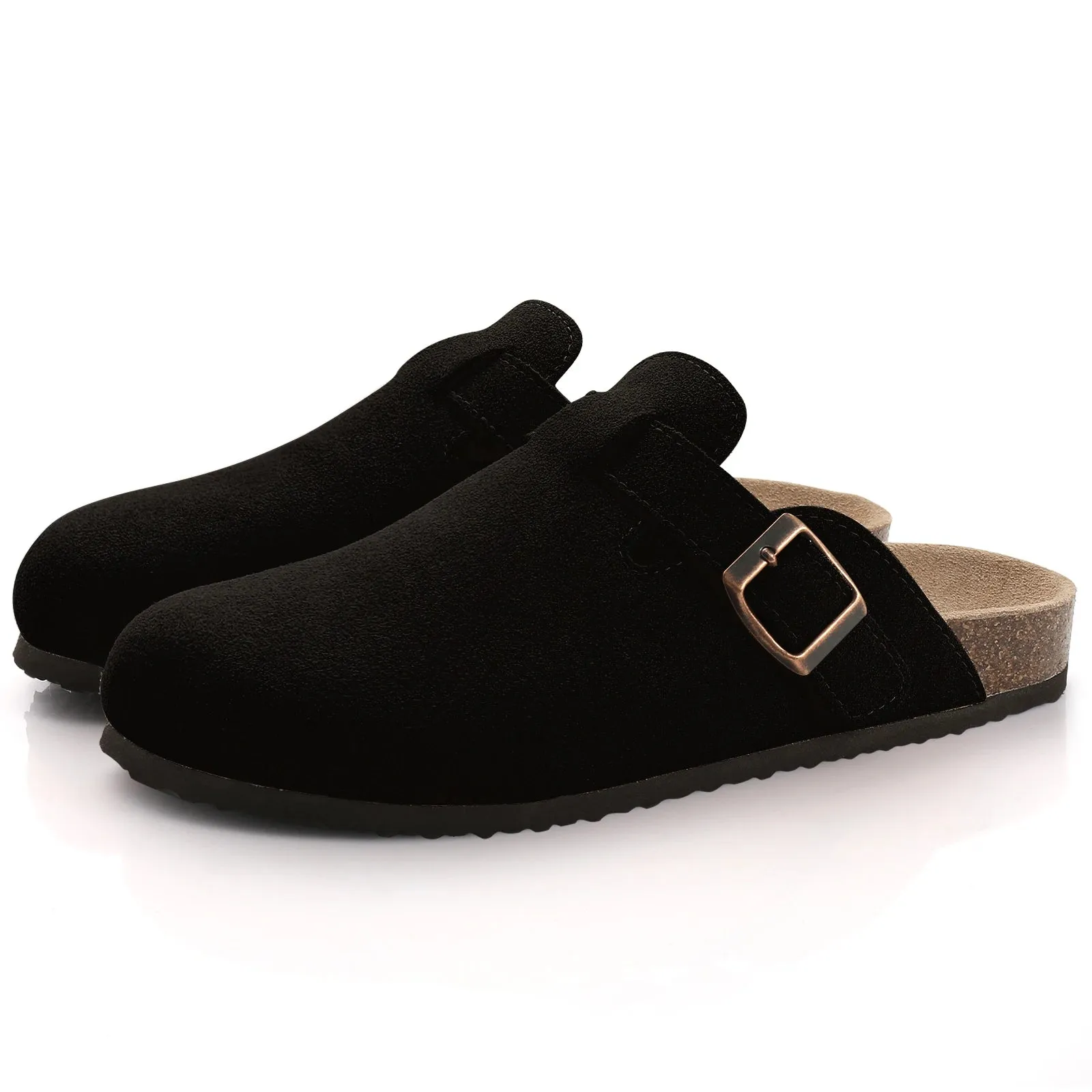 Suede slippers Clog Cork Insole with Arch Support