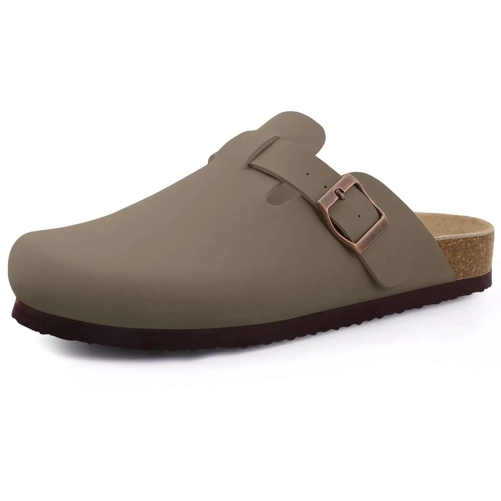 Suede slippers Clog Cork Insole with Arch Support