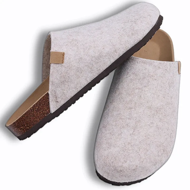 Suede slippers Clog Cork Insole with Arch Support