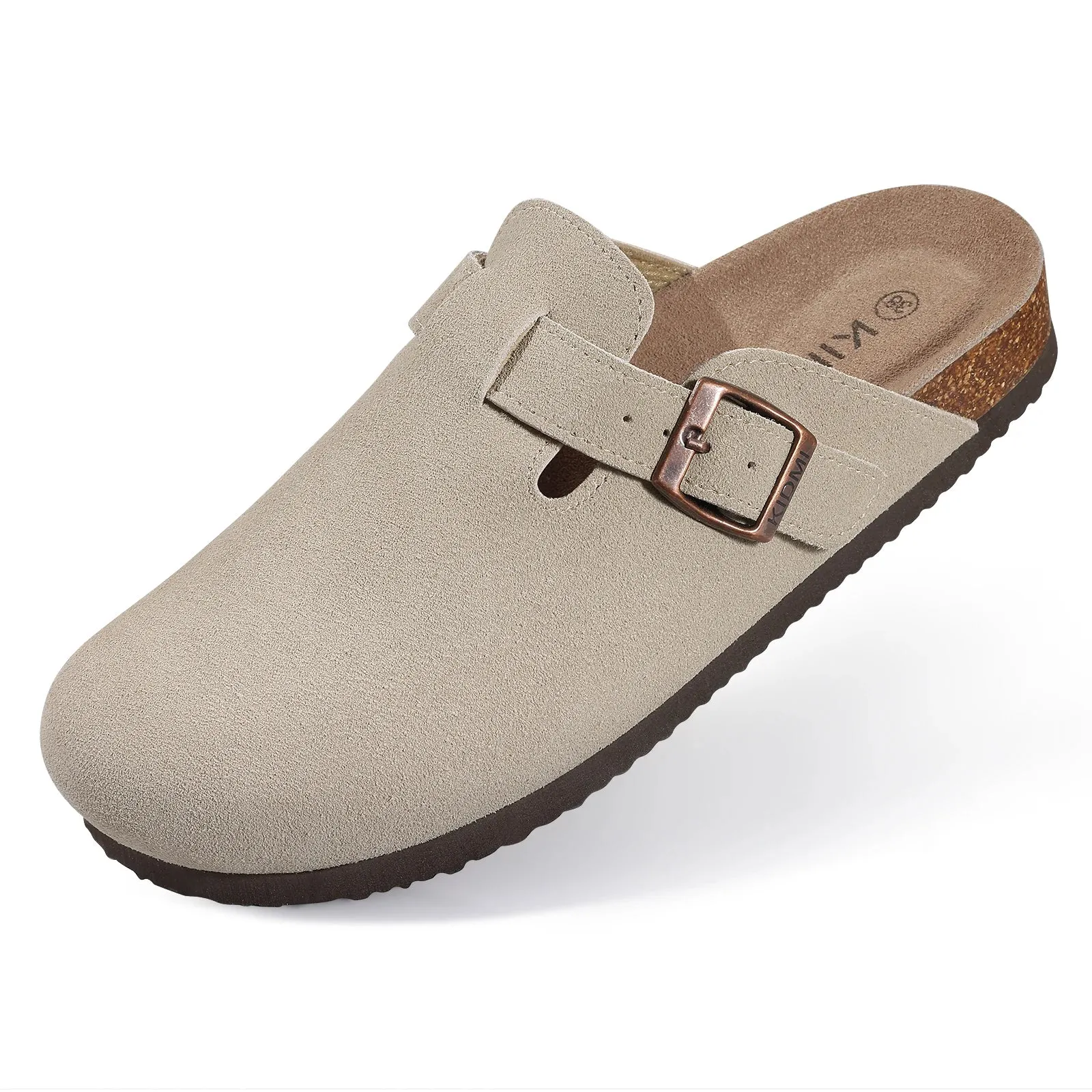 Suede slippers Clog Cork Insole with Arch Support