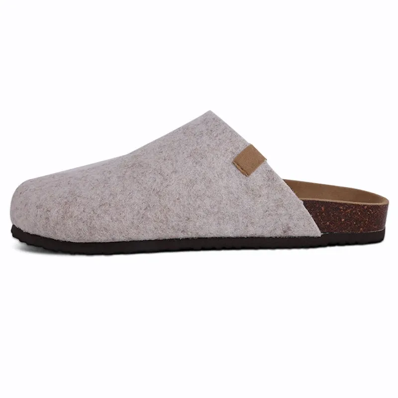 Suede slippers Clog Cork Insole with Arch Support