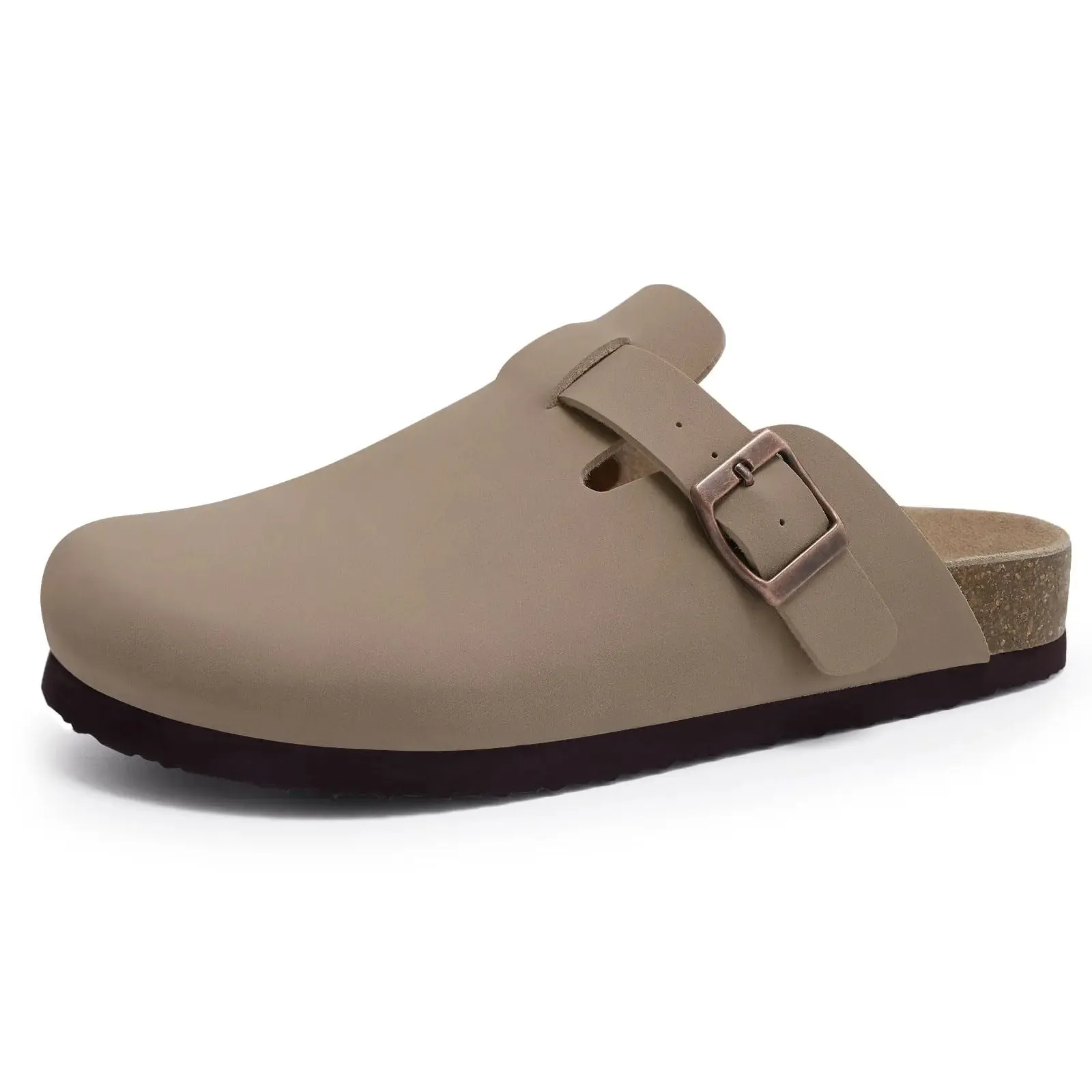 Suede slippers Clog Cork Insole with Arch Support