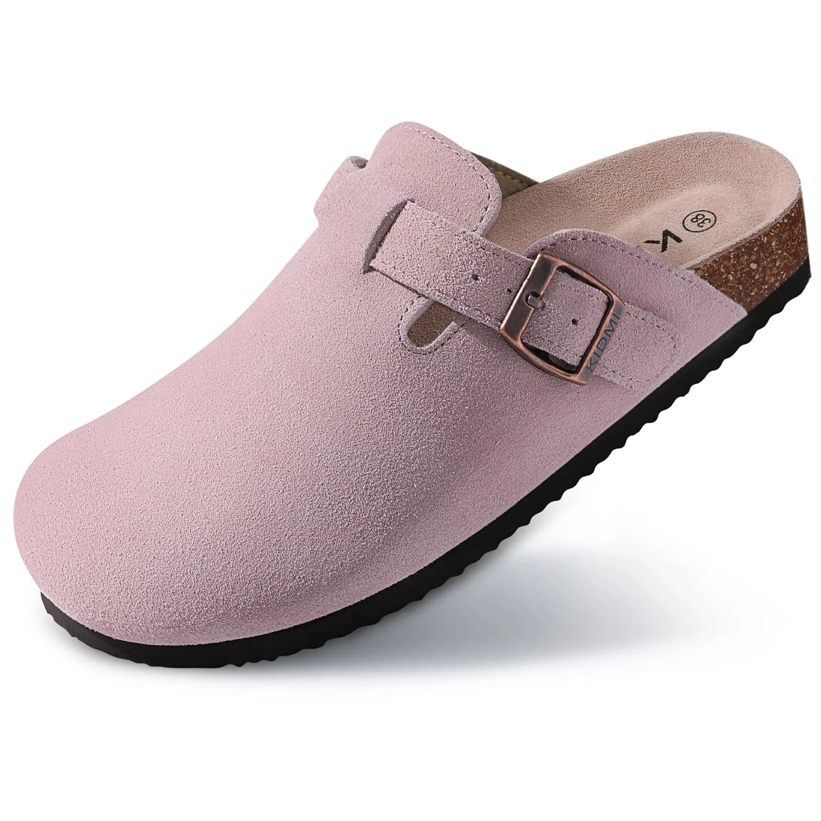 Suede slippers Clog Cork Insole with Arch Support