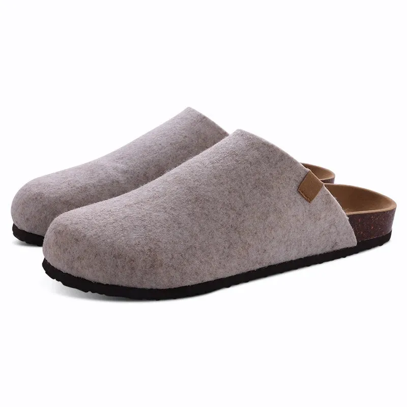 Suede slippers Clog Cork Insole with Arch Support