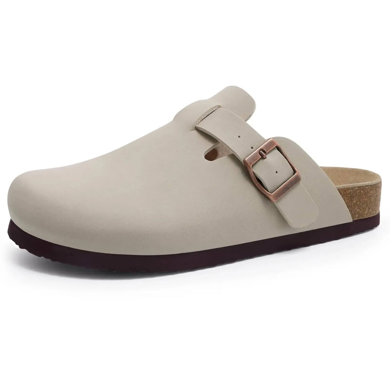 Suede slippers Clog Cork Insole with Arch Support